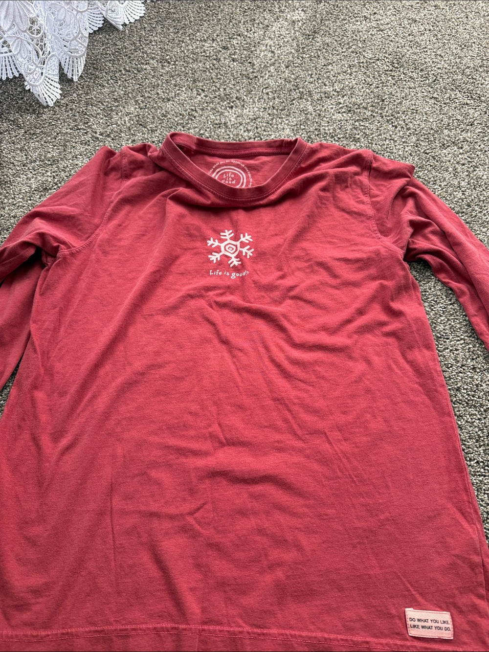 Life Is Good Tan/Burgundy/blue Graphic Long  Tee - Picture 7 of 15